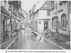 Bis in die Oberstraße (hier an der Kranenstraße) reicht das Hochwasser